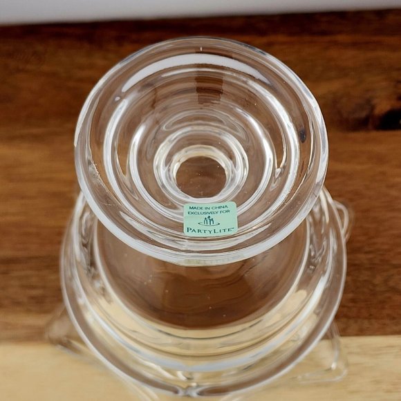 2) Partylite Sundae Pillar Candle Holder P7626 heavy crystal glass - Picture 12 of 16